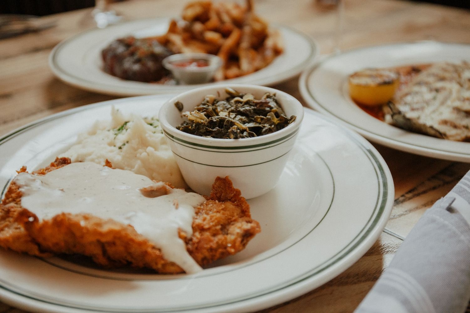 Up close shot of chicken fried steak from Provender Hall